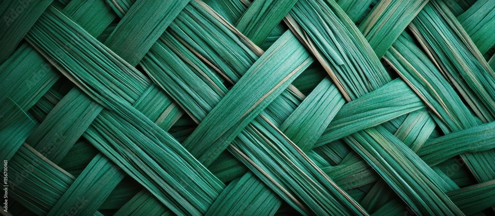 Poster textured green wicker background with abstract patterns ideal for copy space and creative designs