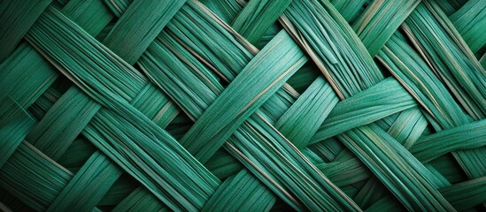 Textured Green Wicker Background with Abstract Patterns Ideal for Copy Space and Creative Designs
