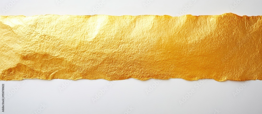 Aufkleber golden metallic ribbon isolated on clean background for elegant design and text placement