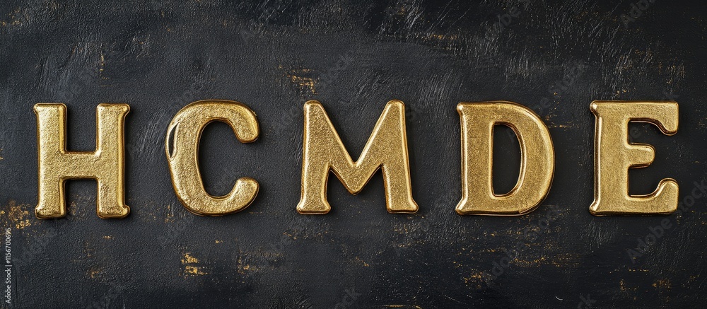 Poster gold alphabet letters on chalkboard background with room for custom text and creative messaging