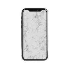 Modern Smartphone Mockup with Marble Background Clean Minimalist Design App Presentation
