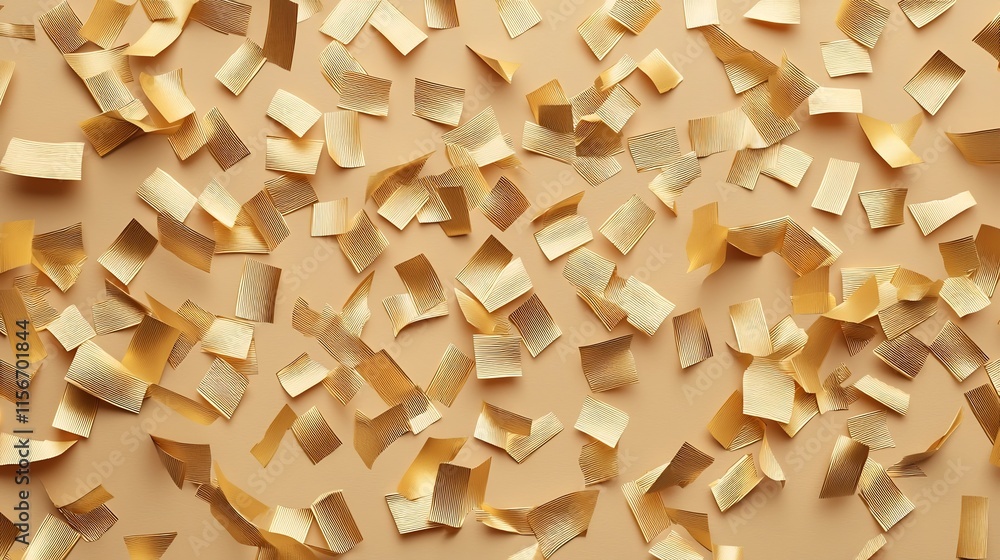 Poster striking 3d showcasing bold gold taels arranged in an abstract festive design with a clean open text