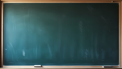 Empty chalkboard in a classroom ready for lessons and creativity during a sunny school day