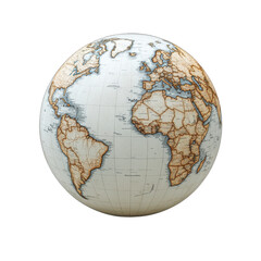 Vintage Globe World Map Antique Earth Geography Travel Exploration