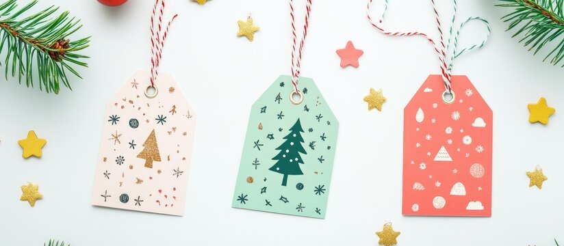 Festive Gift Tags with Decorative Designs and Blank Space for Custom Text Ideal for Holiday Presents