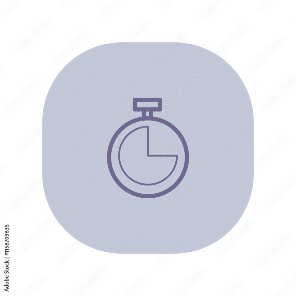 Poster stop watch line icon. deadline, timer outline sign. business and time management concept. vector ill