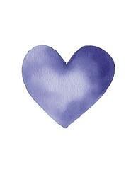 A watercolor illustration of a purple heart with a soft gradient and artistic feel, perfect for design projects, cards, and crafts.