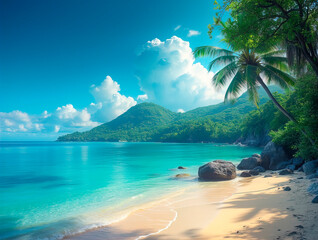 tropical beach and sea - landscape