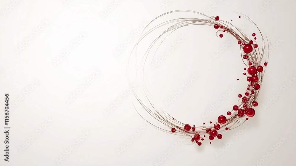 Poster elegant and minimalist 3d of chinese new year decorative elements forming a circle shape on a clean 