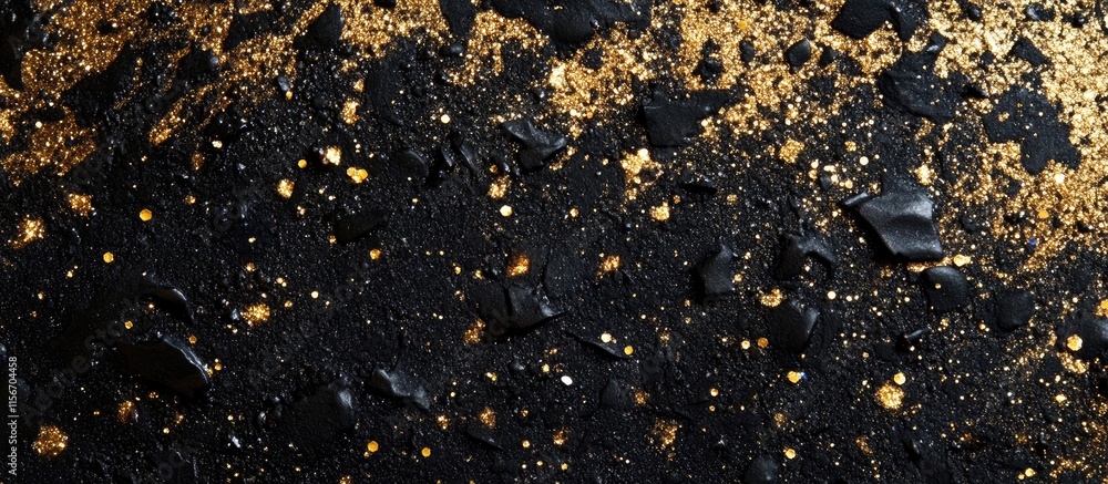 Poster elegant gold and black glitter abstract background with festive sparkle design and ample space for c
