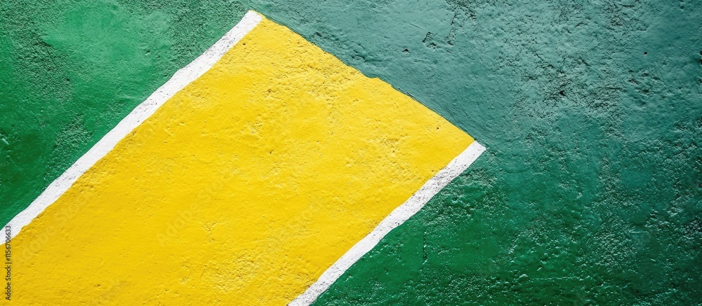 Poster textured green and yellow surface with white accents and blank space for custom text or creative des