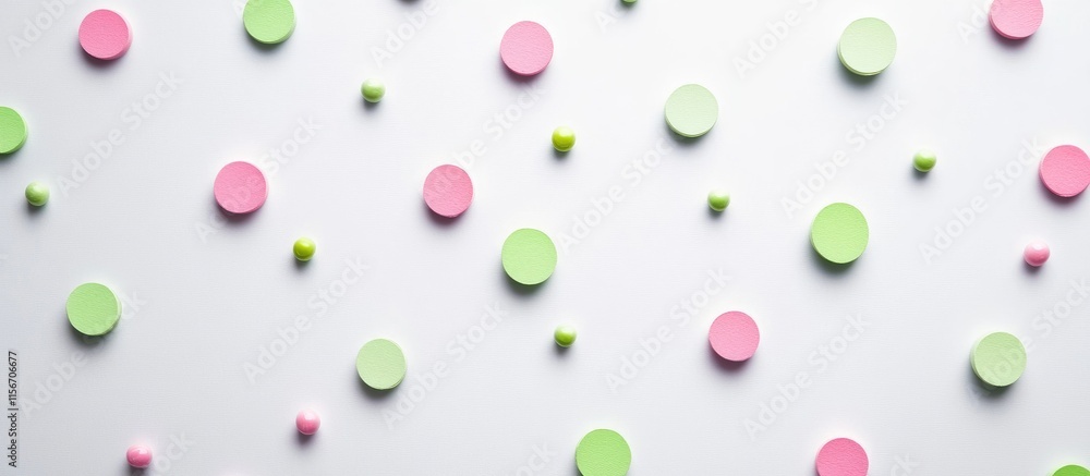 Aufkleber colorful polka dots pattern on light background with empty copy space for text or design elements
