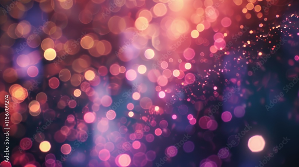 Poster a vibrant bokeh background with colorful light orbs creating a dreamy atmosphere.