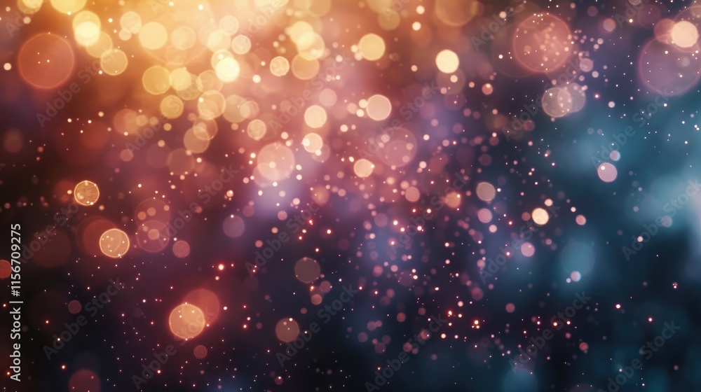 Poster a vibrant abstract background featuring colorful bokeh lights and soft glows.
