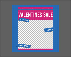 Naklejka premium Valentines Sale Socials Media