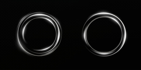 
White circles of light.