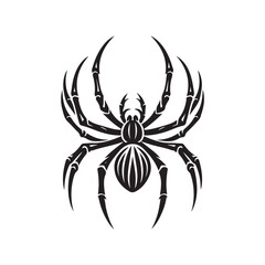 Black Color Spider silhouette design Vector Illustration, Solid White Background 1.eps