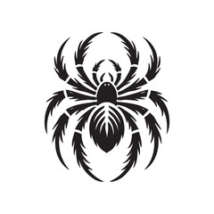 Black Color Spider silhouette design Vector Illustration, Solid White Background 8.eps