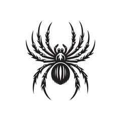 Black Color Spider silhouette design Vector Illustration, Solid White Background 12.eps