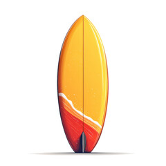 Vibrant Summer Surfboard Orange Red Yellow Design