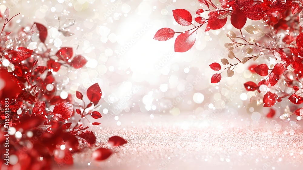 Aufkleber mesmerizing 3d of a dynamic fireworks display with radiant red and gold hues showcasing a stunning o