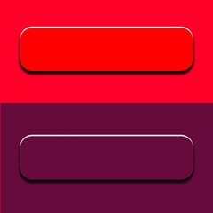 Abstract Rectangular Buttons in Vibrant Red and Deep Purple with Shadow Effects for Website Design, App Interfaces, or Presentations.
