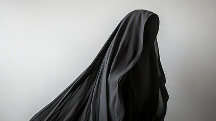 Mysterious Figure in Black: An Enigmatic Abstract