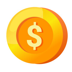 Obraz premium dollar sign icon gold gradient 3D vector illustration coin currency