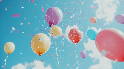 The Colorful Balloons in Sky