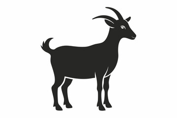 goat silhouette icon vector white