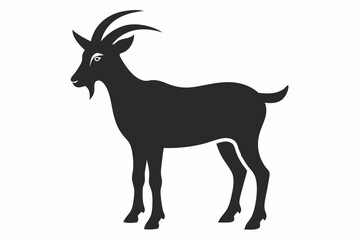 goat silhouette icon vector white