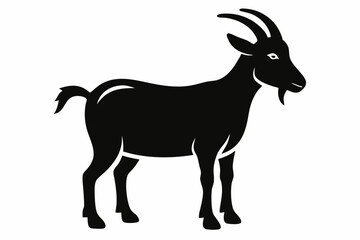 goat silhouette icon vector white