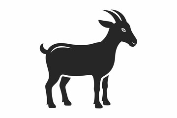 goat silhouette icon vector white