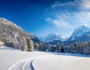 Sappada, Friuli. Winter landscapes. Immersed in the snow.
