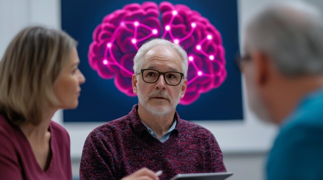 Nurse Explaining Brain Therapy Results to Patients