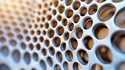 Sustainable Innovations in Oil Refining and Extraction captured in macro photography, focusing on the intricate mesh of a filtration system, reflecting the idea of clean and efficient processes..
