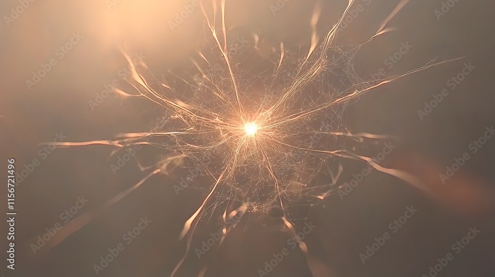 Poster stunning 3d of minimal golden and crimson fireworks display against a sleek sophisticated digital ba