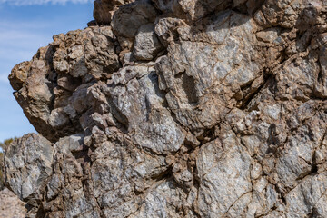 Older Volcanics, Rhyolite and rhyodacite volcanic rocks ( TV ); Greenwater Volcanics; Dante’s View
Road,  Death Valley National Park, California. Mojave Desert / Basin and Range Province.	
