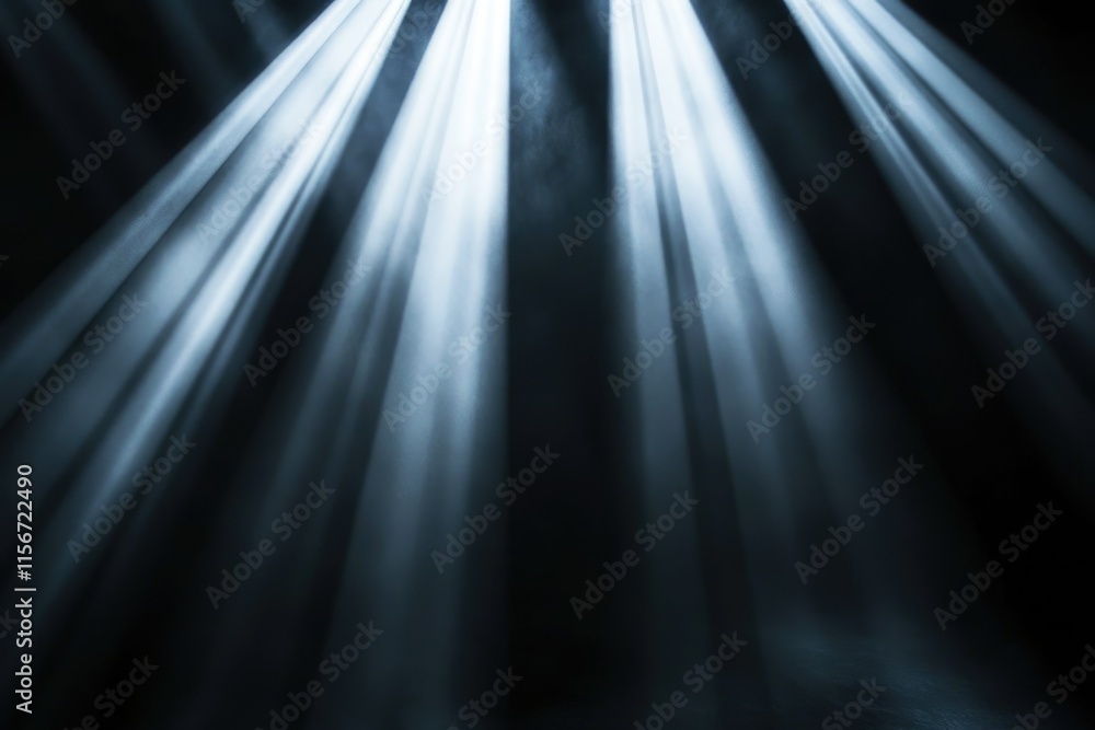 Poster dramatic light rays illuminate a dark space, creating a moody and mysterious atmosphere.