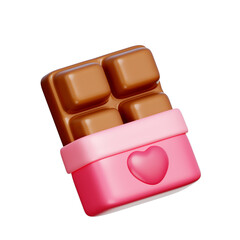 Chocolate, Valentine's Day elements, 3d rendering.