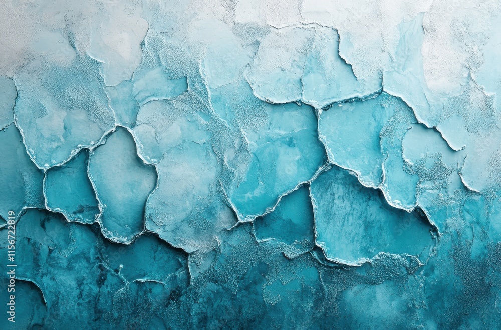 Aufkleber abstract close-up of frosted ice patterns on glass surface with beautiful blue and white tones highl