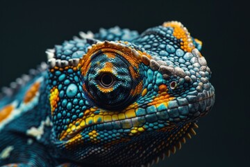 Fototapeta premium Close-up of a Vibrant Chameleon's Eye