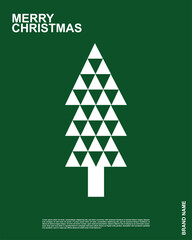 Christmas illustration. Merry. Card. Greeting. Spruc. Triangle