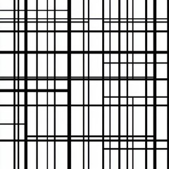 Abstract black and white geometric pattern with intersecting lines in a grid layout.