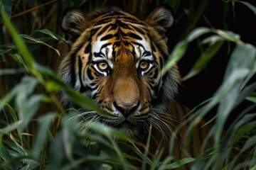 Fototapeta premium Tiger Lurking in the Shadows