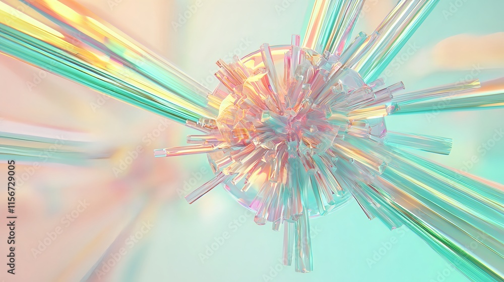 Poster vibrant and dynamic 3d firework patterns in a diverse array of colors bursting against a clean spaci
