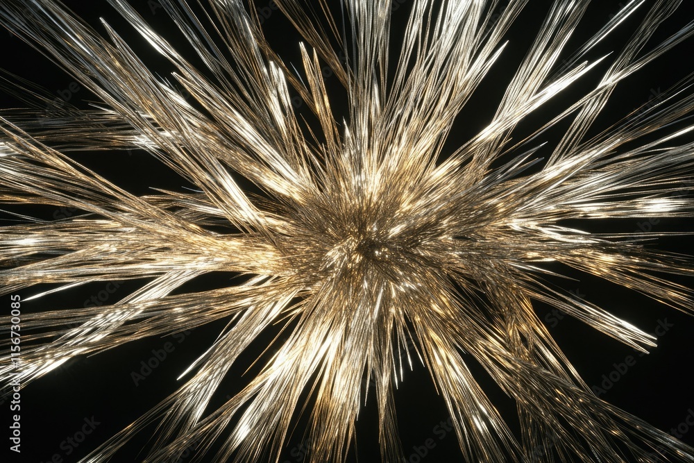 Aufkleber abstract image of golden, sharp lines radiating outwards from a central point, creating a dynamic an