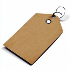 A blank, brown paper tag with a ring, perfect for labeling or crafting projects.