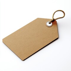 Empty brown tag with a string loop, ideal for labeling and customization.