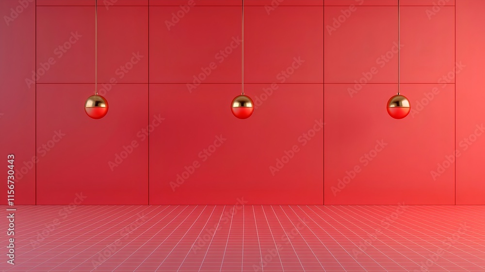 Poster striking 3d featuring red lanterns and golden accents against a clean gradient background providing 